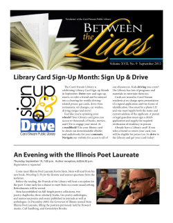 An Evening with the Illinois Poet Laureate Library Card Sign