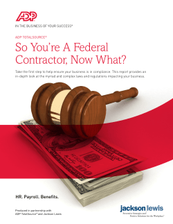 So You`re A Federal Contractor, Now What?