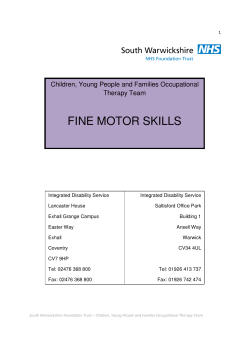 fine motor skills - South Warwickshire NHS Foundation Trust
