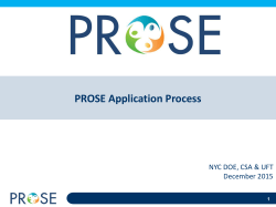PROSE Application Process