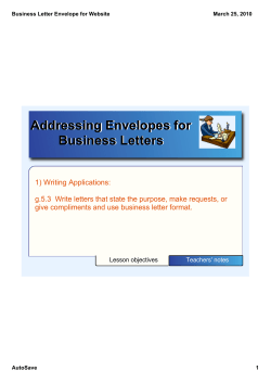 Addressing Envelopes for Business Letters Addressing Envelopes