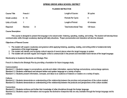 French I - Spring Grove Area School District