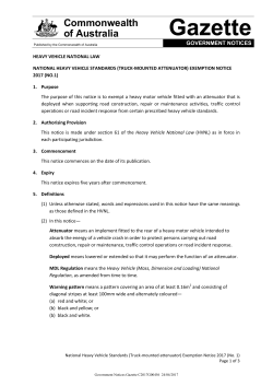 (Truck-Mounted Attenuator) Exemption Notice 2017 (No. 1)