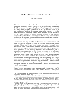 The Uses of Enchantment in The Franklin`s Tale Martine Yvernault