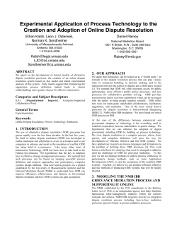 Experimental Application of Process Technology