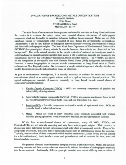 EV ALUA nON OF BACKGROUND METALS