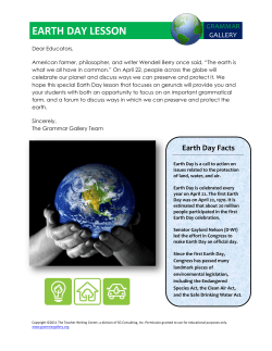 earth day lesson - Grammar Gallery