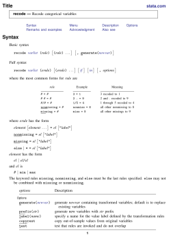 Syntax - Stata