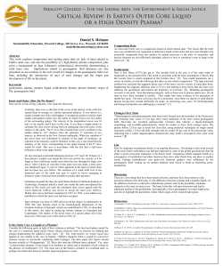 Critical Review: Is Earth`s Outer Core Liquid or a High Density