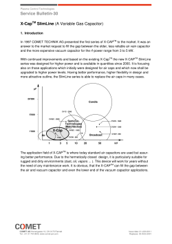 Service Bulletin-30 X-Cap SlimLine (A Variable Gas