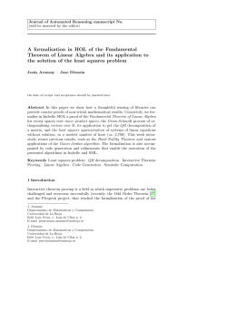 A formalisation in HOL of the Fundamental Theorem of Linear