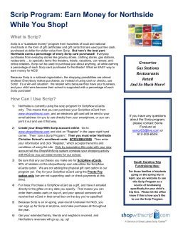 Scrip Program: Earn Money for Northside While You Shop!