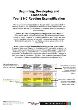 Beginning, Developing and Embedded Year 2 NC