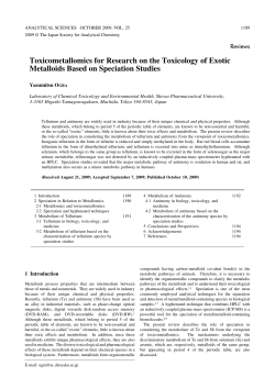Toxicometallomics for Research on the Toxicology of Exotic