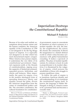 Imperialism Destroys the Constitutional Republic