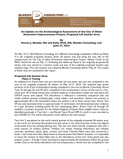 Attachment 8-Update on the Archaeological Assessment