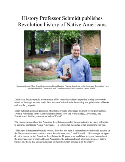 History Professor Schmidt publishes Revolution history of Native