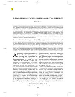 early paleoindian women, children, mobility, and fertility