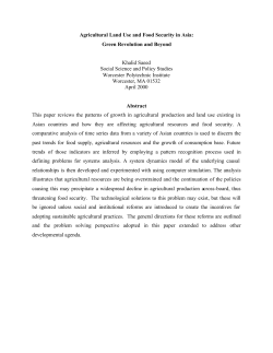 Agricultural Land Use and Food Security in Asia