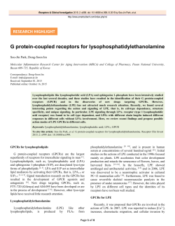 G protein-coupled receptors for lysophosphatidylethanolamine