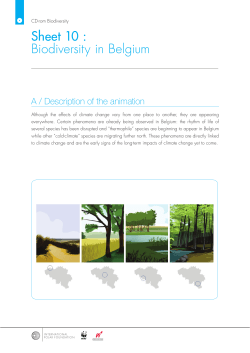 Sheet 10 : Biodiversity in Belgium