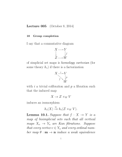 Lecture 005 (October 8, 2014) I say that a commutative diagram