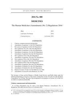 The Human Medicines (Amendment) (No. 2) Regulations