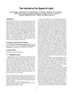 The Internet at the Speed of Light - Events