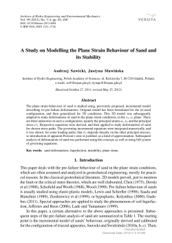 A Study on Modelling the Plane Strain Behaviour of Sand and its