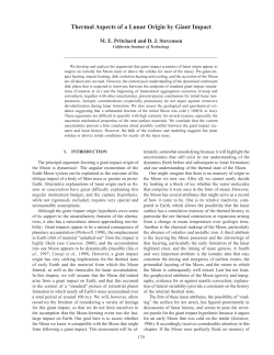 Thermal Aspects of a Lunar Origin by Giant Impact
