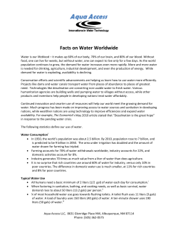 Facts on Water Worldwide