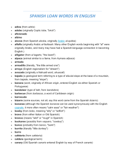 SPANISH LOAN WORDS IN ENGLISH