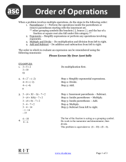Order of Operations