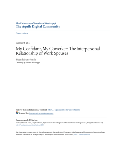My Confidant, My Coworker: The Interpersonal Relationship of Work