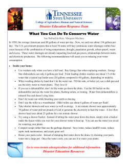 Water Conservation in the Home