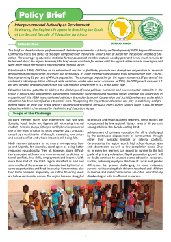 Intergovernmental Authority on Development (IGAD) Policy Brief