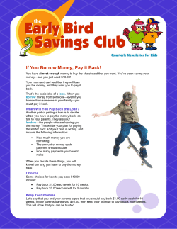 If You Borrow Money, Pay it Back!