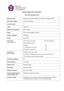 BISHOP GROSSETESTE UNIVERSITY Document Administration