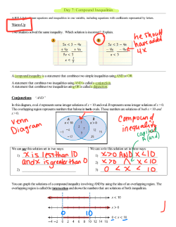 Compound Inequalities - White Plains Public Schools