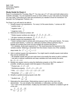 Study Guide for Exam 4