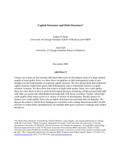 Capital Structure and Debt Structure*