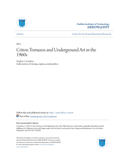 Criton Tomazos and Underground Art in the 1960s