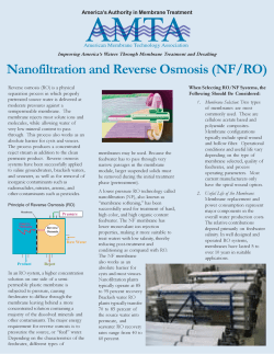 Nanofiltration and Reverse Osmosis (NF/RO)