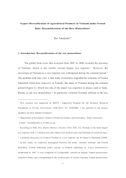 Export Diversification of Agricultural Products in Vietnam under