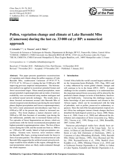 Pollen, vegetation change and climate at Lake Barombi Mbo