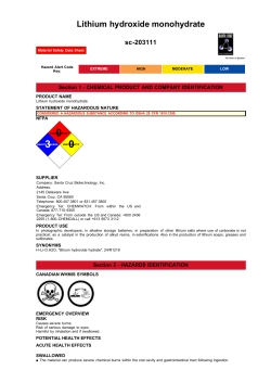Lithium hydroxide monohydrate