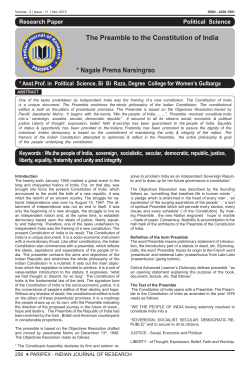 The Preamble to the Constitution of India * Nagale Prema Narsingrao