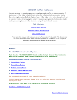 Math Test - Pitt Community College