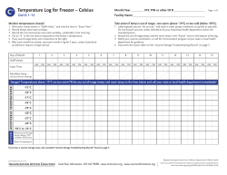 Celsius Freezer Temperature Log for Vaccines