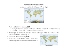 Commands for World Landforms Landforms and Islands